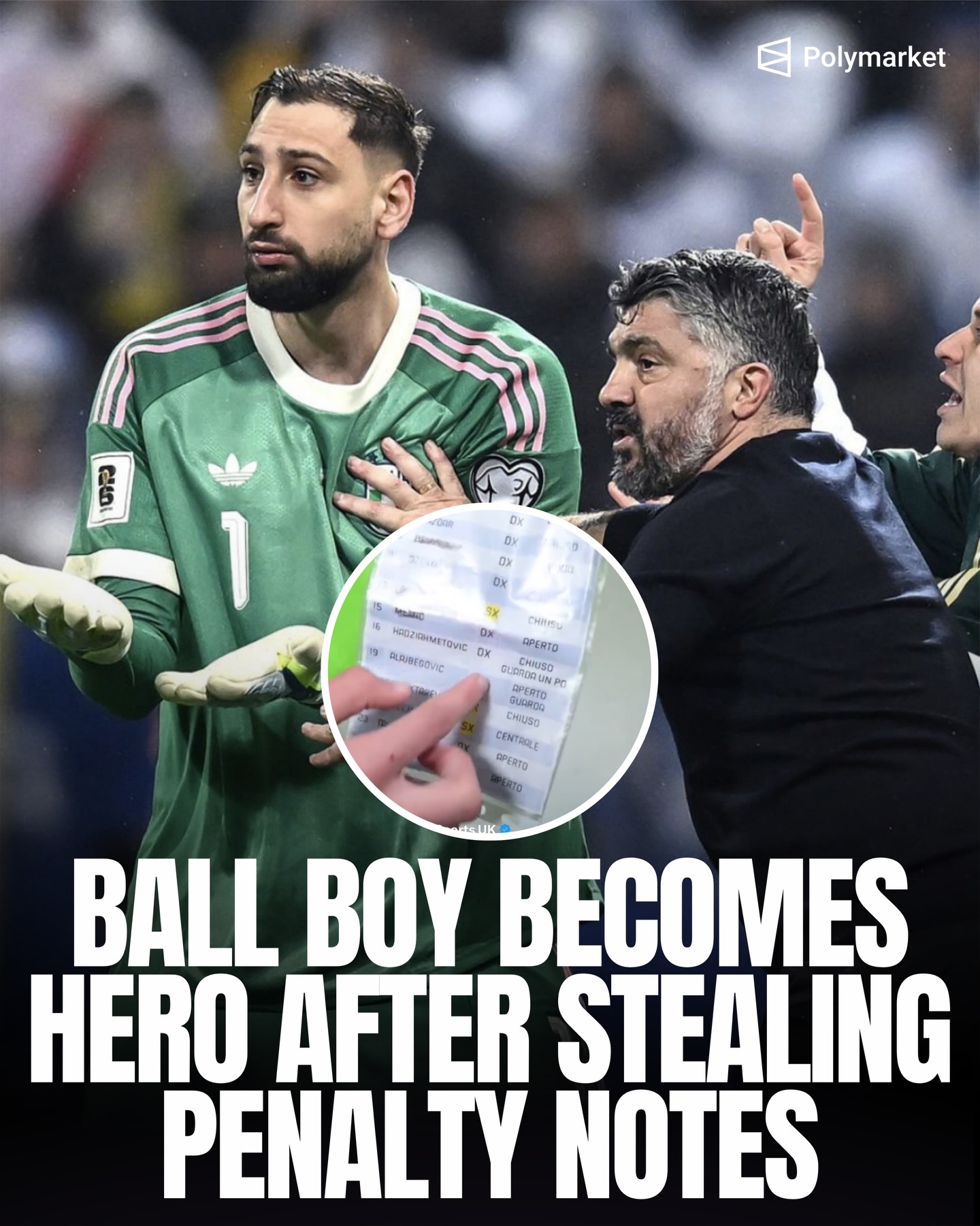 🚨 A Bosnian TV show tracked down Afan Čizmić—the ball boy who STOLE Gianluigi Donnarumma’s penalty cheat sheet during the shootout. 🇧🇦😳

Speaking to FACE TV, he admitted: 🗣️ “I saw something by the towel and knew what it was. I took it and hid it—inside was all the information on our players. Donnarumma noticed straight away and went looking for it, but couldn’t find it.”

The broadcaster now wants to take him to the World Cup as a lucky charm… and honestly, he might deserve it. 😅