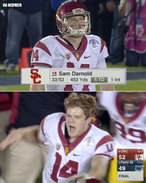 Before he was a SB Champ, @samdarnold was a Rose Bowl Champ 😎

2026 NFL Draft – April 23-25 on NFLN/ESPN/ABC
Stream on @NFLPlus