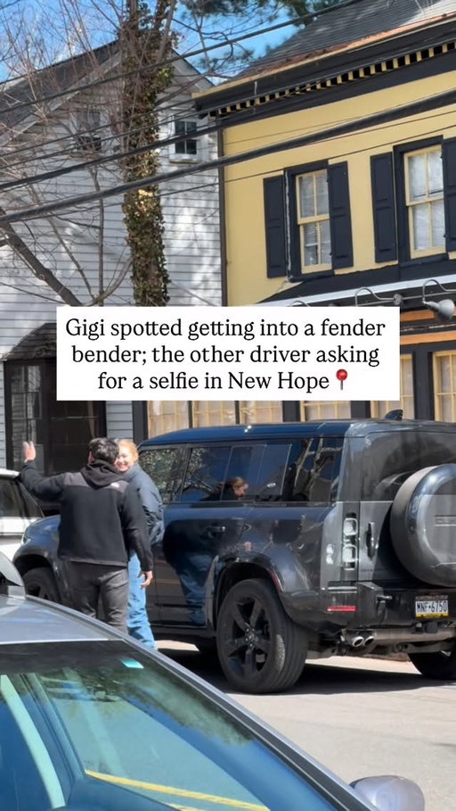 Glad everyone is safe! 

Gigi Hadid spotted this afternoon in downtown New Hope getting into a small fender bender. Witnesses say she acted incredibly kind & exchanged information with the other driver who was seen asking for selfie. 

Follow @towns_of if you love bucks county 

#buckscounty #buckscountypa #panews #phillysuburbs #newhopepa