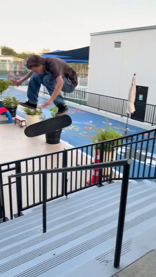 Spontaneous street skating with @steven_sk8life
