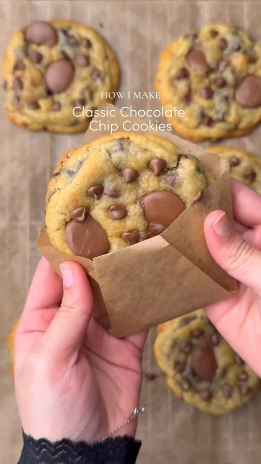 Classic chocolate chip cookies 🤤

You can now save this recipe to Osta🤎
To download the Osta app, search “Osta recipes” on the App Store or Google PlayStore🫶🏻

Yields: 8-9 Cookies
INGREDIENTS:
•115g cold chopped unsalted butter
•80g caster sugar
•80g light brown sugar
•220g chocolate chunks or chips( you can increase or reduce this according to your preference) 
•238g plain flour 
•½ tsp salt
•1½ tsp baking powder
•¼ tsp baking soda
•1 egg + egg yolk 
•½ tsp vanilla
INSTRUCTIONS:
•In a large mixing bowl, add the cold cubed butter and whisk until slightly creamy. Add the white sugar and light brown sugar, then whisk together until well combined and fluffy.
•Add the eggs, vanilla extract, and chocolate chips or chunks. Whisk until fully incorporated.
•Add the flour, baking powder, baking soda, and salt. Gently mix until just combined, do not overmix.
•Portion the dough into 85-90gballs.
•Place the cookie dough balls onto a tray and freeze for at least 30 minutes (or overnight for best results).
•Preheat oven to 175-180C (350°F). Bake for 10-15 minutes or until the tops are lightly golden while the centres remain soft.
•Remove from the oven and let cool slightly.
•Serve warm with ice cream.
NOTE: Store any extra dough balls in an airtight container or freezer bag and freeze for later. Whenever a cookie craving hits, bake straight from frozen🫶🏻

#cookie #chocolate #fyp #explorepage #foodstagram