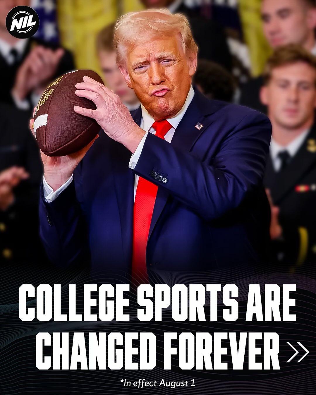 SWIPE to see a breakdown of President Trump’s new NCAA rulings — effective August 1st. 👀 

#NIL #NCAA #TransferPortal #Trump