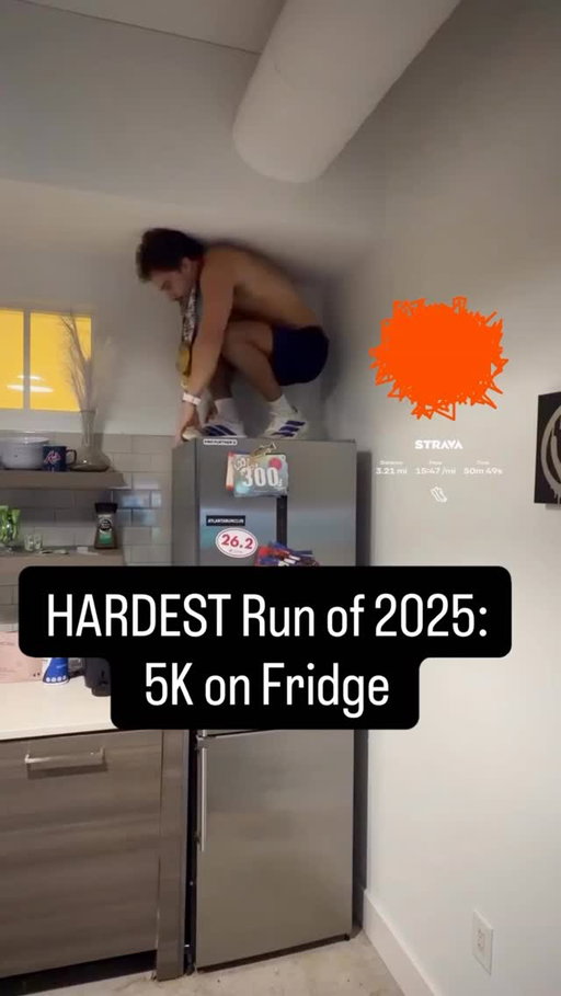 By far, the hardest 5K in my entire life was running on top of my fridge #5k #running #runner #funny #comedy