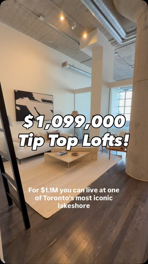 $1,099,000 at the Tip Top Lofts! 

@racheljonesrealestate 

#torontocondos #torontorealestate #realtor #interiordesign #tiptoplofts