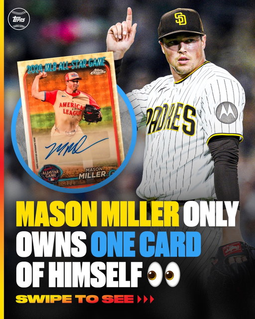 “Hopefully we end up with some more.” 👀

@mason.j.miller recently revealed he only owns ONE trading card of himself — a 2024 1-of-1 autograph card which he paid $700 for 🤯

(🎥 @mojosportsllc @lgcsportsmarketing )