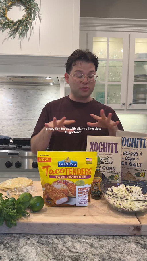 Pulling together a festive dinner in about 15 minutes with @gortonsseafood NEW Taco Tenders! The dressing for the cilantro lime slaw does double duty as a dip, and pairs perfectly with @xochitlsnacks and plenty of @cholulahotsauce . All that’s missing is a marg. #GortonsPartner