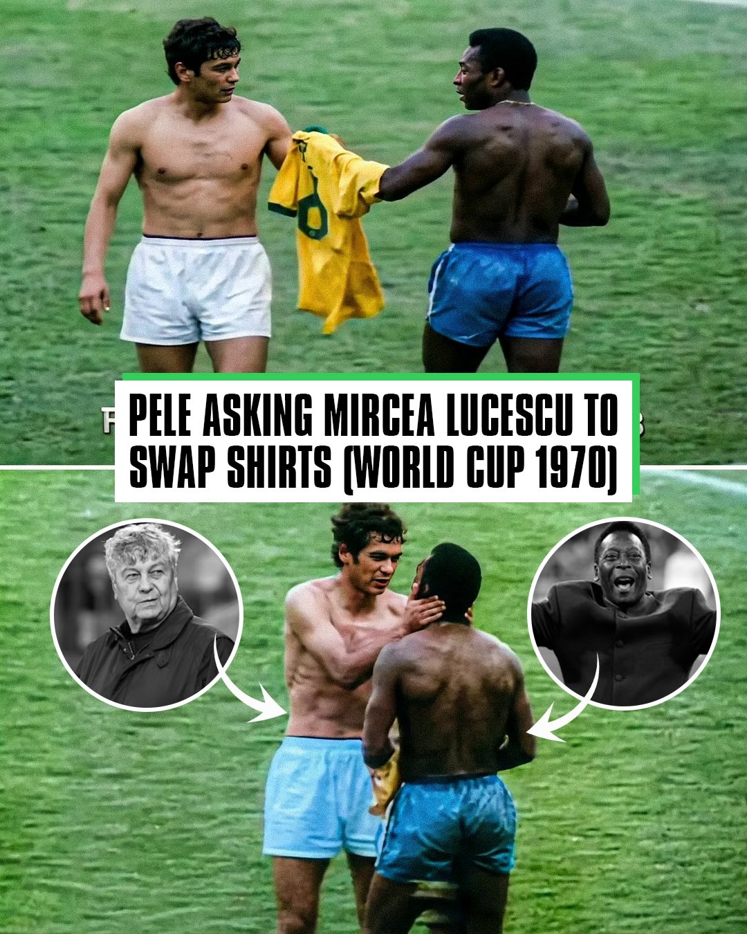 Football lost a legend today, Mircea Lucescu, passed away at 80 years old

Lucescu was the 3rd most decorated manager of all time and was there for Romania in their final World Cup qualifying match despite his health concerns ❤️

Pele wanted to swap shirts with Mircea Lucescu after the 1970 World Cup match between Romania and Brazil 

A special moment among many… 🕊️