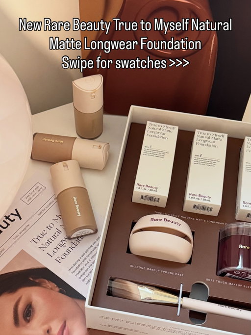 🤎 True to Myself 🤎
Swatching the light shades of the new Rare Beauty True to Myself Natural Matte Foundation on light olive skin. I thought it would be helpful to post it next to my other rare complexion products for reference. 

Here are the swatches of shades 7, 8, and 9 with the Positive Light tinted moisturizer in 20W and the Liquid Touch brightening concealer in 180W. Shade 6 and shade 10 in the range have olive undertones, so I’ll definitely have to go swatch those at Sephora.

Full wear test coming soon! 

*includes press samples*

@rarebeauty #truetomyselffoundation #mattefoundation