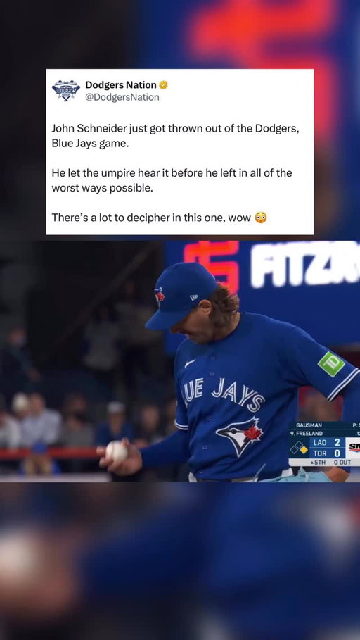 Kevin Gausman was called for a balk here and Blue Jays manager John Schneider was FUMING and got ejected from the game 😳