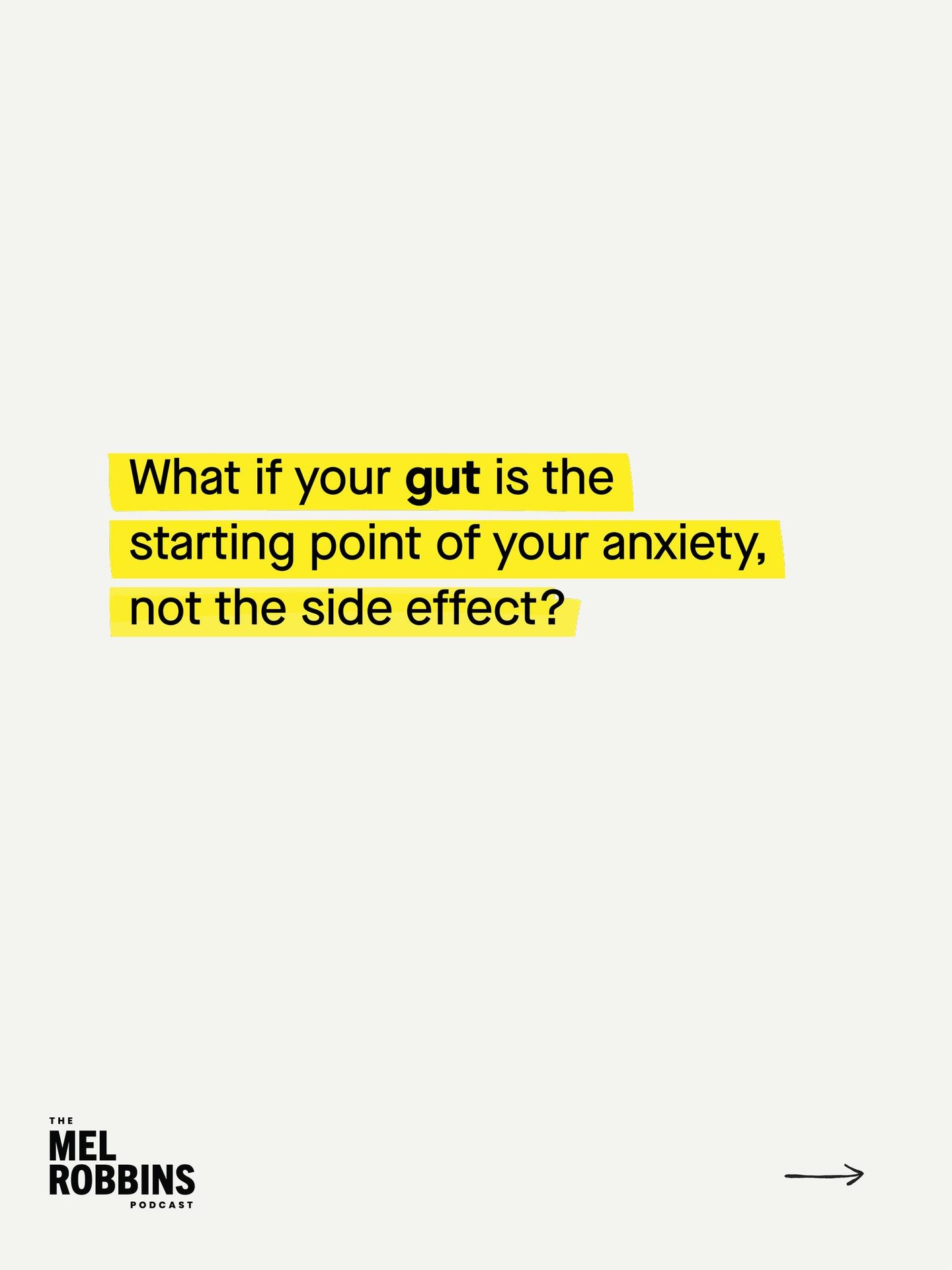 Your gut is doing way more than digesting your breakfast.

According to Dr. Trisha Pasricha, Harvard Medical School physician-scientist and gastroenterologist: Your gut has its own nervous system.

It makes the same neurotransmitters your brain uses. And it sends most of the communication upward to your brain - not the other way around.

About 80% of vagus nerve signals go from your gut to your brain.

So it could actually be your gut that is triggering raving thoughts, mood dips, brain fog, overwhelm and anxious feelings.

Your gut isn’t just digestion - it’s a command center.

This information does not replace therapy or medication but it does give you another tool when it comes to dealing with anxiety. 

This conversation on The Mel Robbins Podcast with @trishapasrichamd explains why your gut plays such a major role in how you think, feel, and move through your day.

It’s the ultimate no shame conversation that will help you finally understand how to listen to your gut.

🎧 “The Gut Health Episode: Harvard Doctor Reveals What’s Normal (and What’s Not)”

Listen on Spotify, Apple Podcasts, or YouTube — search “The Mel Robbins Podcast.”