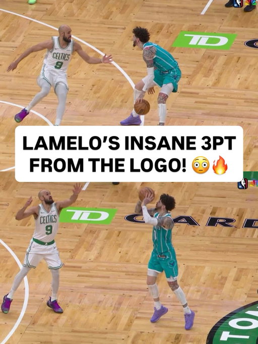 @melo hit this DEEP stepback three in a 23-point 1H! 😳 CHA/BOS on Peacock & NBC Sports Network • <link in bio>
