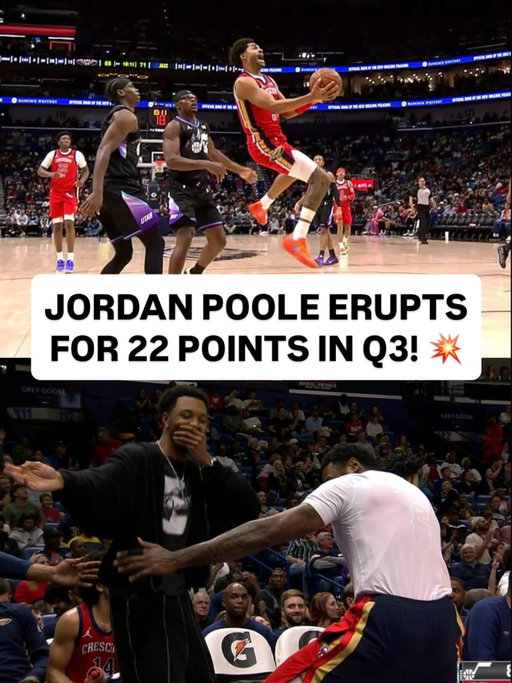 @jordan_poole hit a series of RIDICULOUS shots in a 22-point Q3 explosion! 💥 UTA/NOP on NBA League Pass • <link in bio>