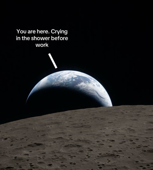 The Artemis II crew captured this view of an Earthset on April 6, 2026, as they flew around the Moon. The image is reminiscent of the iconic Earthrise image taken by astronaut Bill Anders 58 years earlier as the Apollo 8 crew flew around the Moon.

Everyone that has ever lived is captured in this photo. Insane
