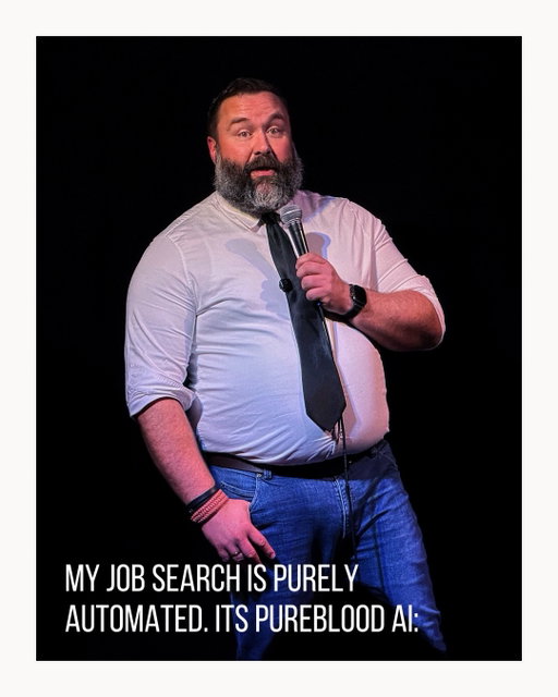 Last Friday at Turtle Cat Comedy, Ann Arbor watched me explain how AI is doing my job search while AI is doing the hiring.
The economy is a conversation between two robots and I am the Terms & Conditions nobody read. 🤖
Next Show: Wednesday April 8th. River City Saloon. Grand Rapids. Link in bio. 🎤
#StandupComedy #GenX #AIHumor #GrandRapids #Comedy