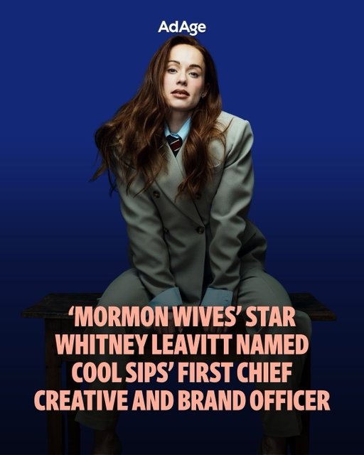 @whitleavitt is entering the C-suite. ✨

After helping bring dirty soda into the mainstream, the “Secret Lives of Mormon Wives” star is joining dirty soda chain @drinkcoolsips as its first chief creative and brand officer.

In her new role, announced today, Leavitt will oversee “creative direction and brand vision at the executive level” for the New York-based dirty soda shop, according to Cool Sips founder Andrew Moger. Dirty soda is a beverage that blends soda with flavored syrups, creams and fruit juices, and it’s deeply rooted among members of The Church of Jesus Christ of Latter-day Saints, of which Leavitt is a member.

“Whitney represents exactly where this category came from and where it’s going,” Moger wrote in an email. “Dirty soda didn’t start in a boardroom, it grew through culture and social momentum. As one of the original drivers of that movement, Whitney has an authentic connection to the audience and a proven understanding of what resonates.”

Leavitt told Ad Age she contacted Cool Sips about joining the brand’s marketing team in February, shortly after beginning her ongoing Broadway run in “Chicago.” She discovered Cool Sips while searching for a caterer for her Broadway debut party, surprised to find the Utah-born dirty soda trend had made its way to New York.

📲 Read the full story from Gillian Follett to learn more about Leavitt’s new role and her transition from Utah to the Big Apple. 🔗