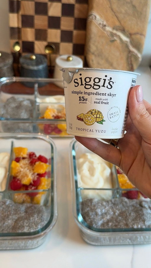 #ad Tropical Yuzu Protein + Fiber Box 🌞
 
Coconut vanilla chia pudding + @siggisdairy tropical yuzu + mango + raspberries + toasted coconut. siggi’s tropical yuzu is an excellent source of protein and it’s the perfect addition to this box 🍋
 
Coconut Vanilla Chia Pudding Recipe:
½ cup coconut milk
2 tbsp chia seeds
1 tsp vanilla extract
1 tbsp maple syrup
 
Stir, chill for at least 4 hours (or overnight), and let the magic happen.
 
@siggisdairy #siggis #siggisSponsored