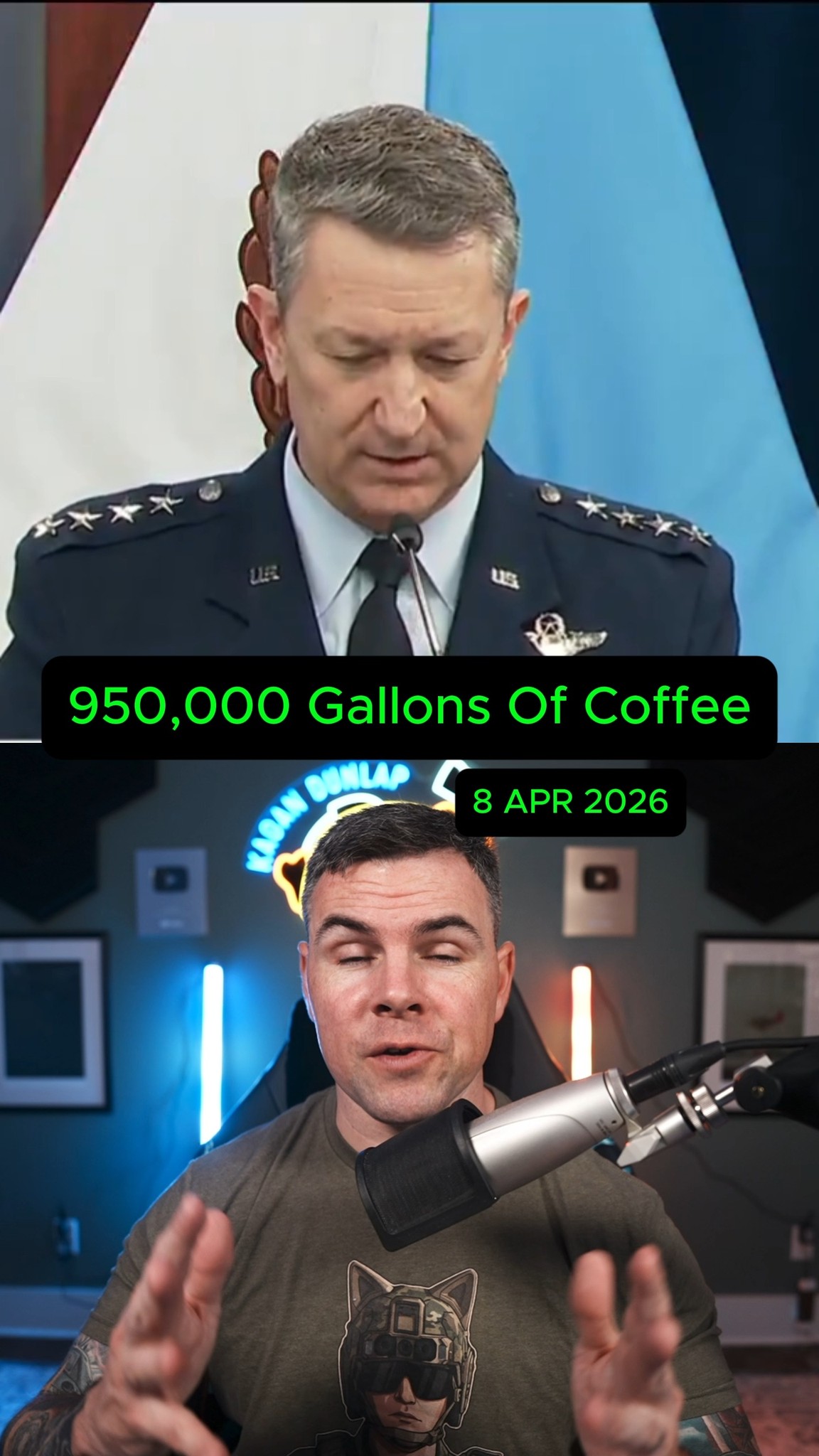 The Chairman Of The Joint Chiefs of Staff, General Dan ‘Raizin’ Caine, said the United States Military has consumed about 950,000 gallons of coffee, 2 million energy drinks, And a lot of nicotine during Operation Epic Fury.