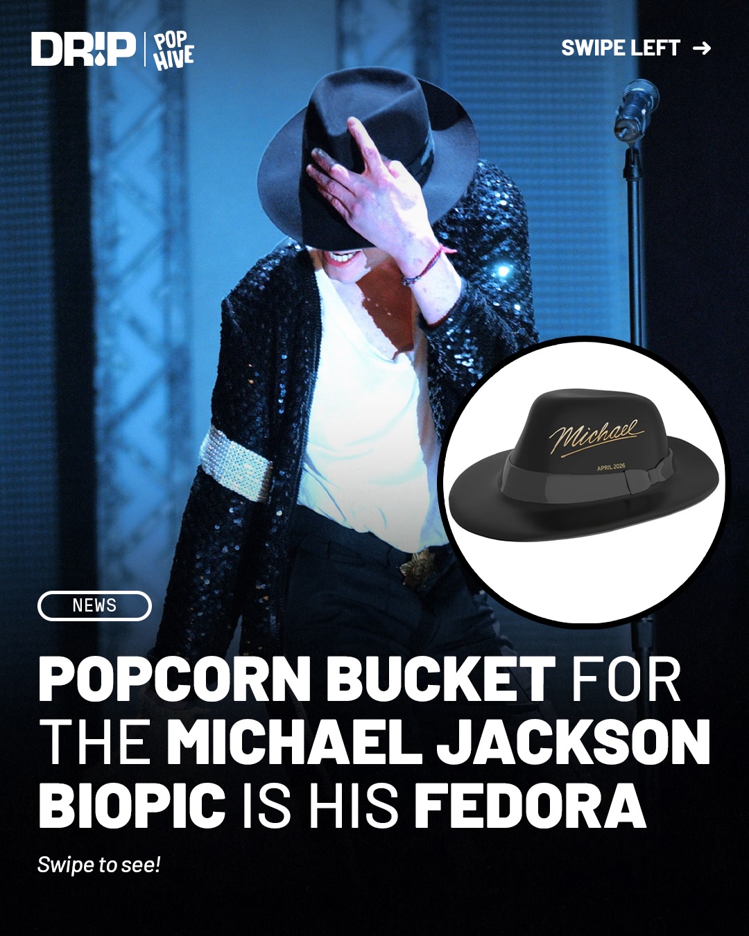 Inspired by the new Michael movie, Cinemark released a $21.95 fedora popcorn bucket inspired by Michael Jackson’s iconic hat. Would y’all cop this?