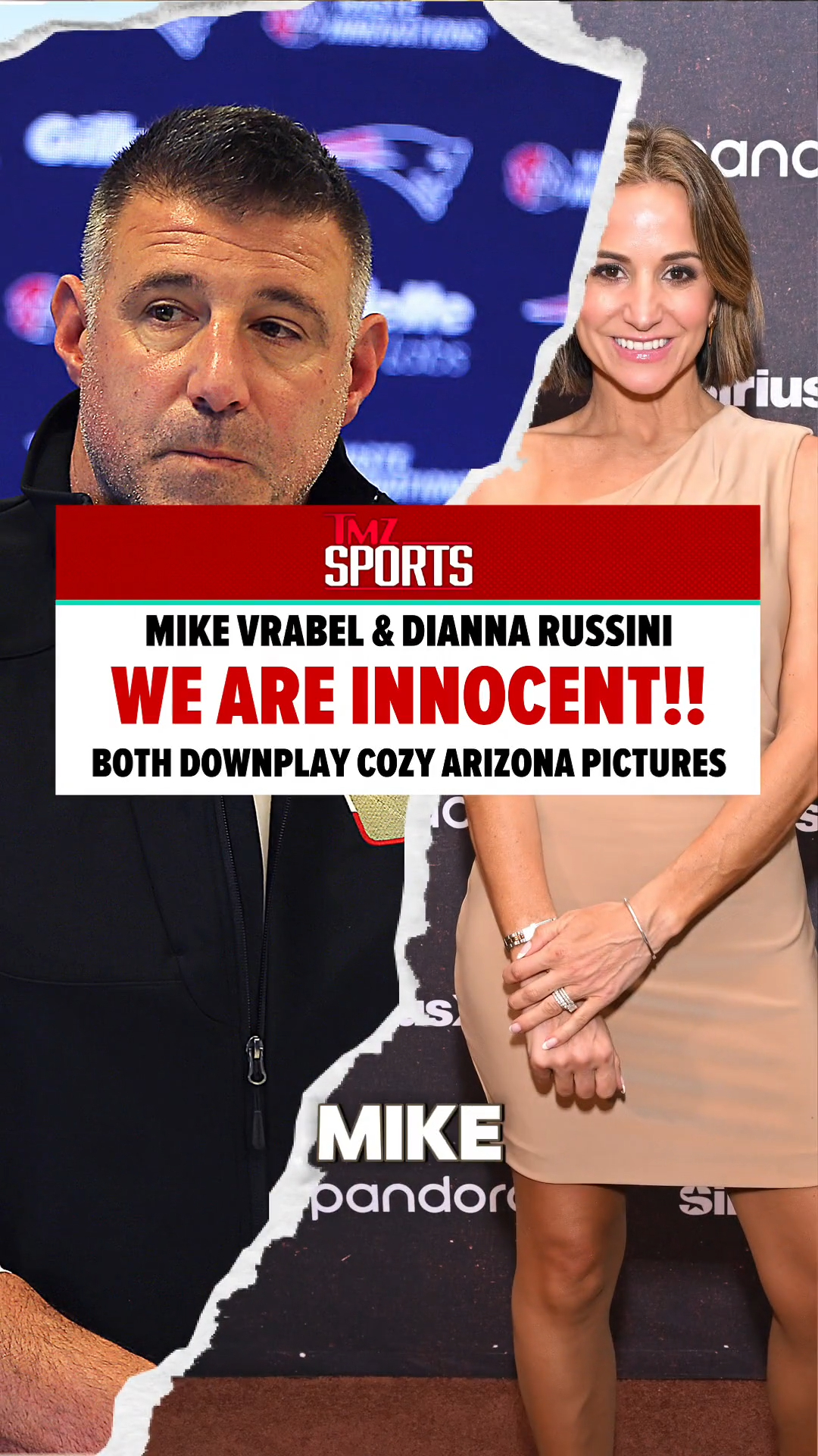 Mike Vrabel and Dianna Russini are doing their best to put out the massive fire that erupted after they were spotted holding hands recently, insisting the pictures published on Tuesday don't tell the real story.