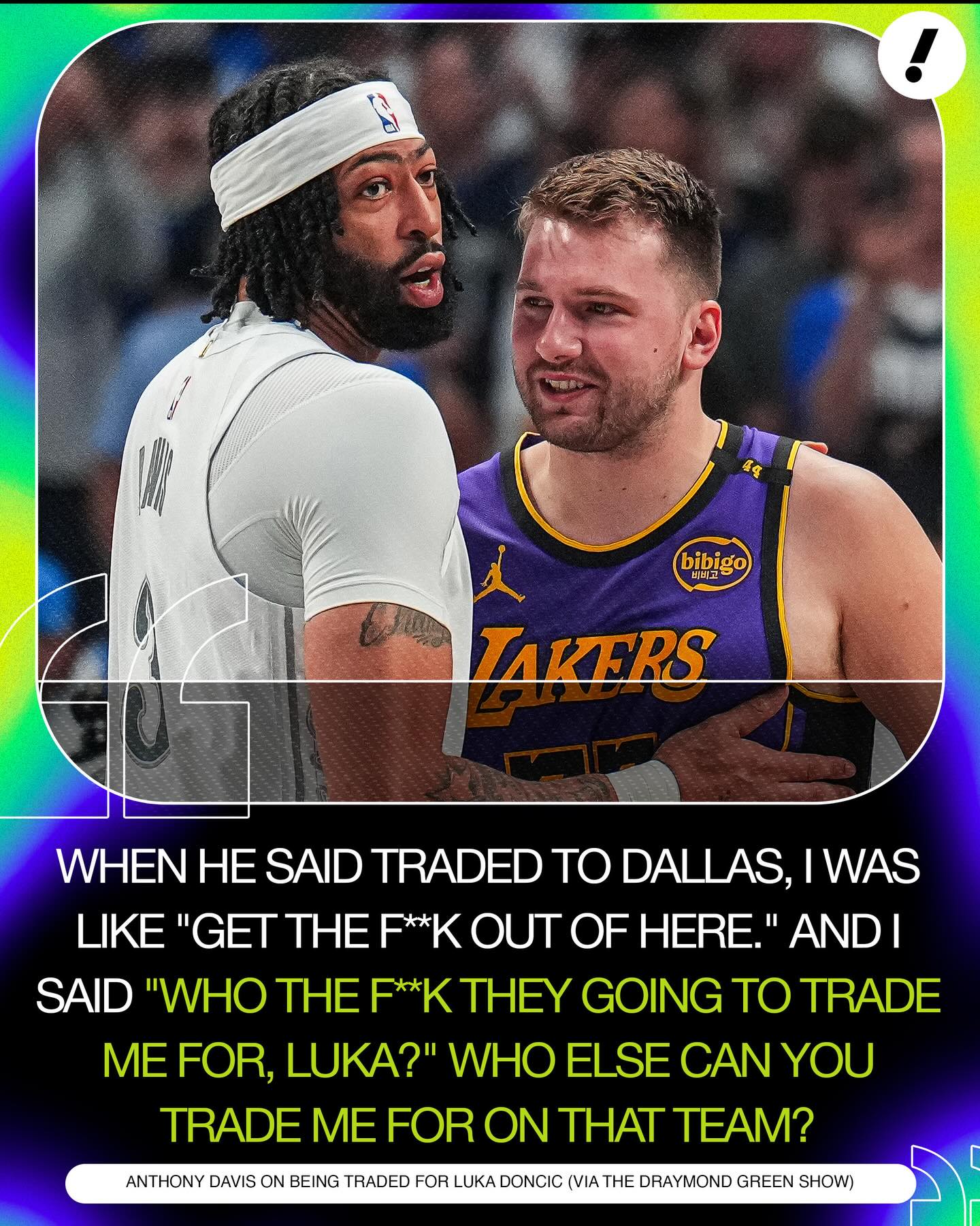 Anthony Davis shares his initial reaction to the Luka Doncic trade 👀
