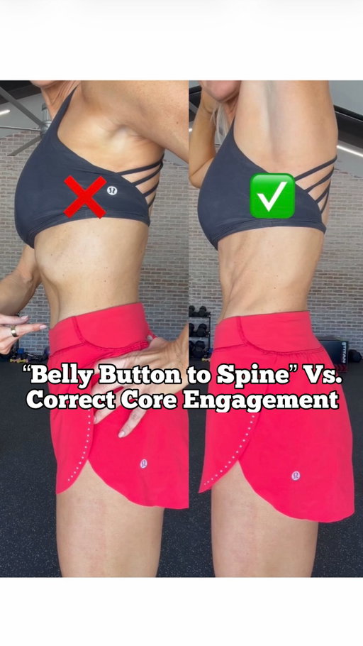 Try my programs 30 days FREE + 30% off the annual option right with my quick sale!!! Type ‘PARTY’ for the discount! I teach this in detail in my app programs in the education section and in all my workout voice cues too!

I am not saying this cue is always bad as it does help some, BUT in my coaching experience I have seen soooo many people just suck in at the belly 👀 instead of actually engaging the deep core properly with this cue.

This matters because your deep core is literally the key to reducing back pain, leakage, and a rounded belly in all of your workouts and daily life, especially if you have diastasis recti or are simply are trying to strengthen your whole body, as your core is the stabilizer in every movement!

It starts with a 360 breath, filling your ribs, belly and back with air. 

Then on the exhale naturally lift the pelvic floor, wrap your transverse abs in, and draw your ribs in and down (NOT forcing them in like ab gripping) to lock in as a core unit. Not just the belly button drawing in! This way the core is ready for action!

I also teach this step by step in my free 4 video core series. Drop FREE below and I will send it your way!

❤️Lastly- two quick quick signs you may not be engaging the core correctly and may need a reset:
1- Your ribs are staying popped out OR draw/grip in before your lower belly does.
2- You experience leakage. Drawing in at the belly button alone ( belly button to spine) can actually cause leakage as it disconnects the pelvic floor due to the pressure at mid belly alone. 

Hope that helps and as I said I have two resources above to help! Questions? 

You got this
- Andrea