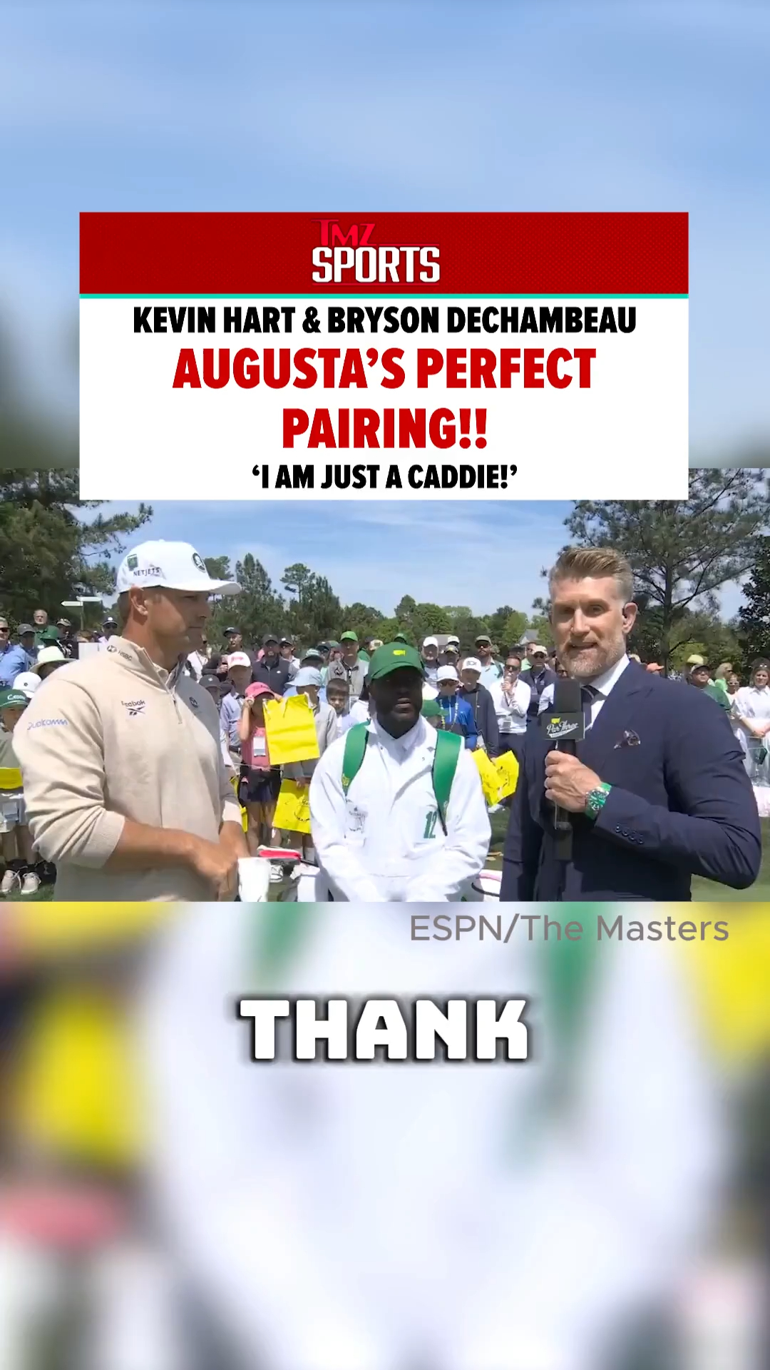 We all know Kevin Hart as a movie star and comedian, but we hadn’t yet seen Kevin Hart the golf caddie... until today, when he stepped in as Bryson DeChambeau’s caddie for the Masters Par 3 Tournament! ⛳