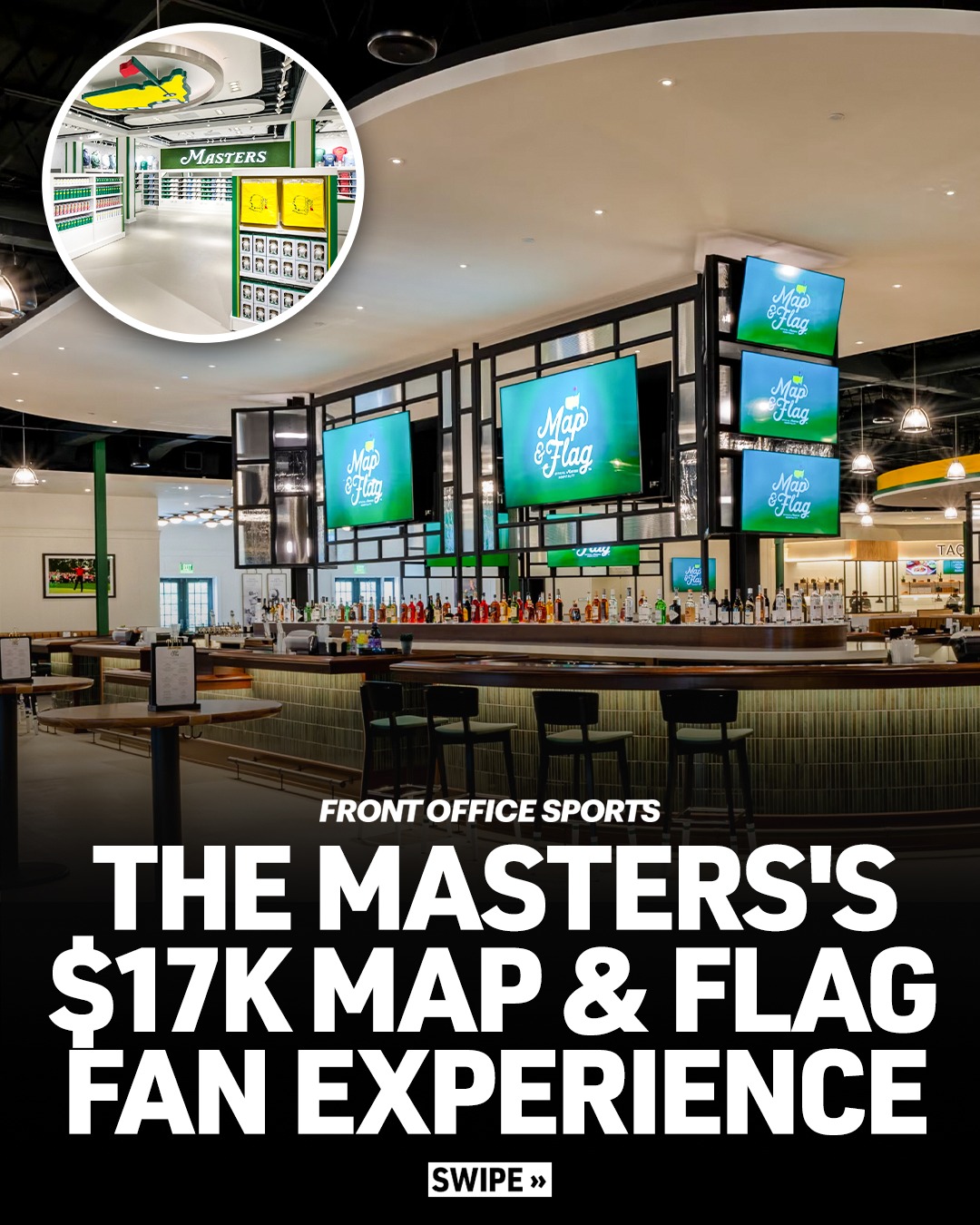 The Masters’s ‘The Map & Flag’ venue is the first and only hospitality experience outside Augusta National—just steps from the North Gate.

Weeklong tickets include:
 • Tournament access
 • Premium dining
 • Outdoor garden
 • Merchandise shop