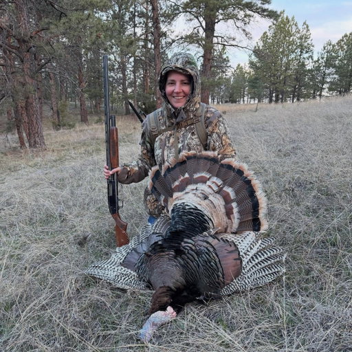 My husband and I went turkey hunting for the past 3 days. We camped in our tent, and yes it’s chilly in WY in April! 32° in the morning… the country was rough and steep, but also beautiful. 🤩 
Yesterday morning I was lucky enough to find a tom still roosted, so I sat and waited till he flew down. 
He landed about 40 yards away and I was able to get a good shot in. My first ever time to take a turkey! 
We went last year too but didn’t have any success. 
This guy is already in my freezer and I’m looking for new recipes to try. 😋

Disclaimer: yes I know some of you don’t like hunting. Feel free to unfollow. 
#turkeyseason #merriam