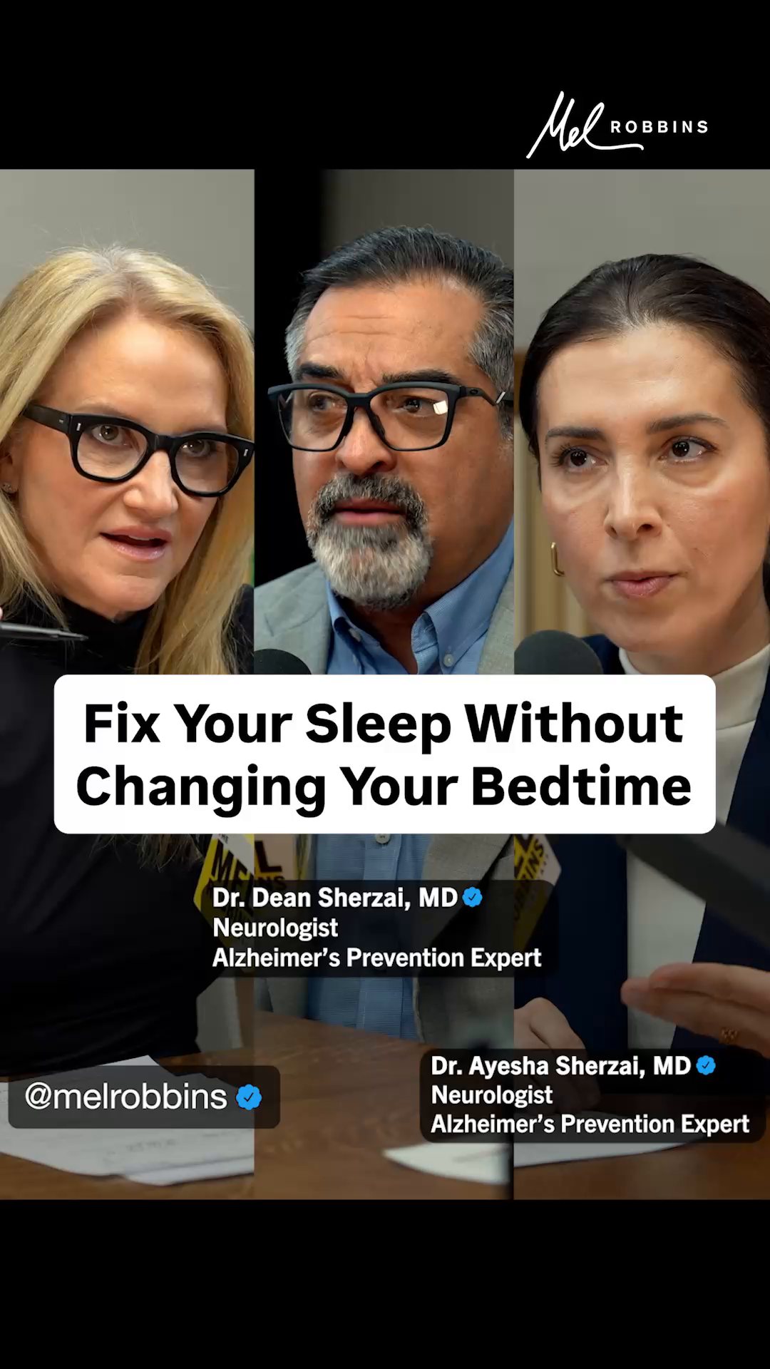 I need to share something with you that changed the way I think about sleep.

Those 7-8 hours of sleep that every expert recommends aren’t just so you feel “rested,” it’s an extremely important time when your brain “cleans” itself.

Dr. Ayesha Sherzai & Dr. Dean Sherzai, neurologists & Alzheimer’s experts join me on this episode of @themelrobbinspodcast to teach you how deep sleep, exercise, stress reduction, and nutrition physically grow new brain connections and help with your overall brain health.

Comment “Brain” and I’ll DM you the full episode.

@thebraindocs break down everything about brain health - what dementia actually is, how Alzheimer’s fits into it, and why brain decline often begins 20+ years before symptoms appear - long before most people think to pay attention.

This is one of the most important conversations you will ever hear about Alzheimer’s prevention, dementia, memory loss, and brain health. Don’t miss it.

🎧 “#1 Neurologists: What You Can Do to Prevent Alzheimer's & Dementia”

Listen on Spotify, Apple Podcasts, or YouTube - search “The Mel Robbins Podcast Dementia.”