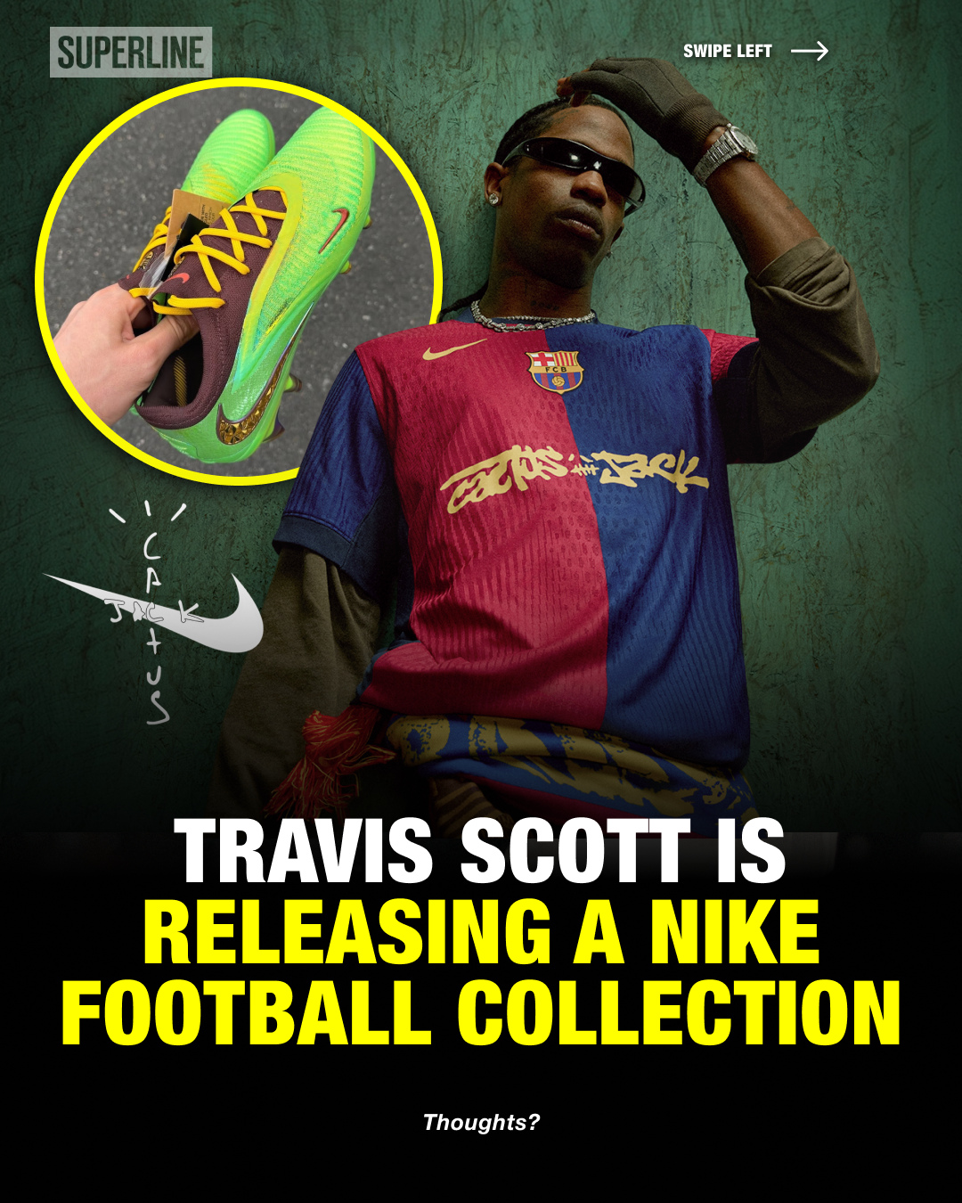 First look at Cactus Jack for the 2026 World Cup. Travis Scott will be releasing a Nike Football collection this Summer called the Travis Scott x Nike Phantom 6 Low Elite, which will be releasing alongside an apparel collection ⚽️ Cop or drop⁉️