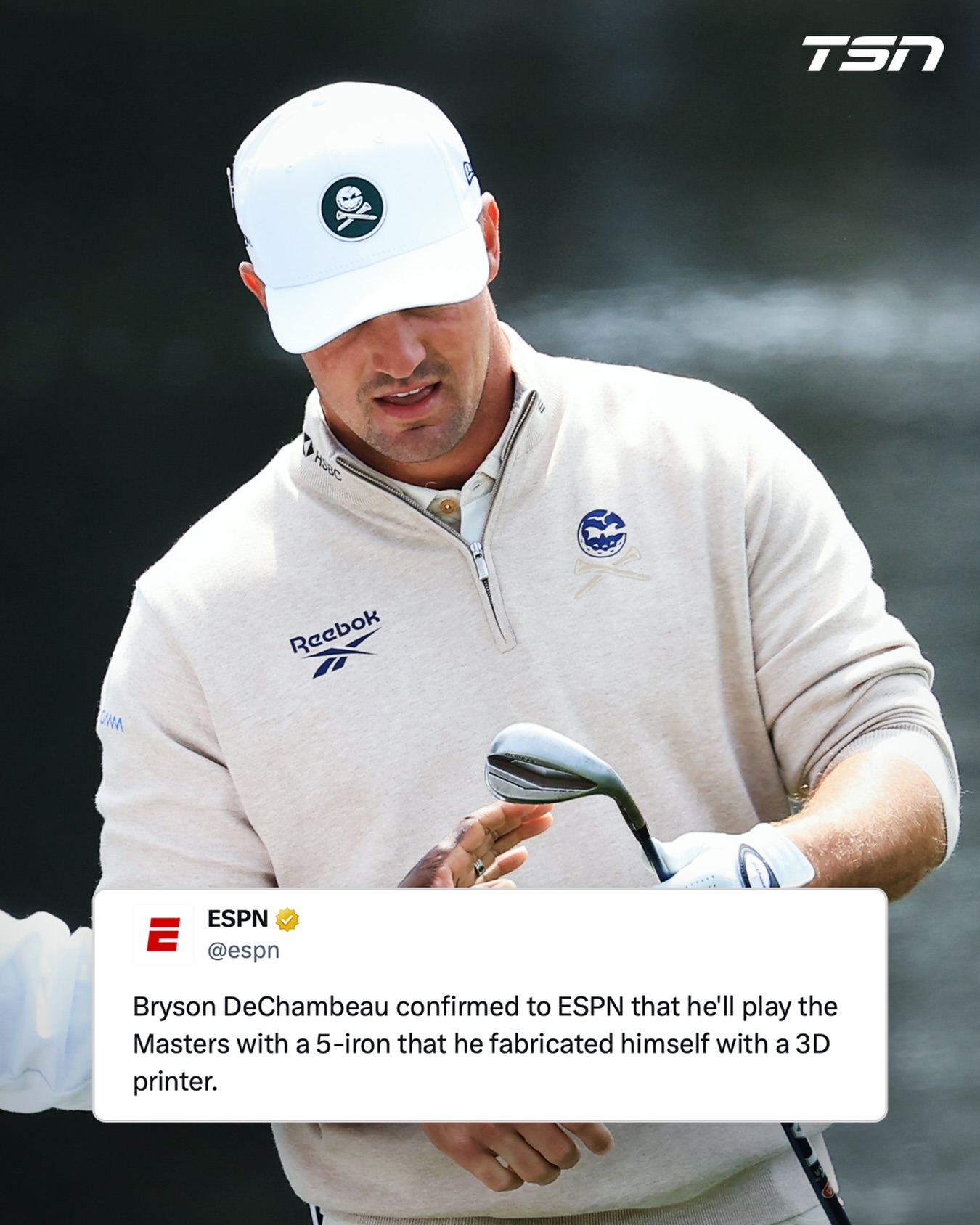 Bryson DeChambeau has been 3D printing clubs and confirms the 5-iron that he’s using at the Masters is his own fabrication. #TheMasters

H/T ESPN