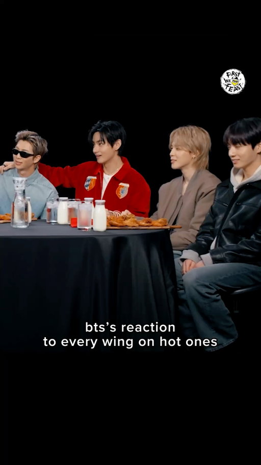 @bts.bighitofficial's reaction to every wing on #hotones 🔥