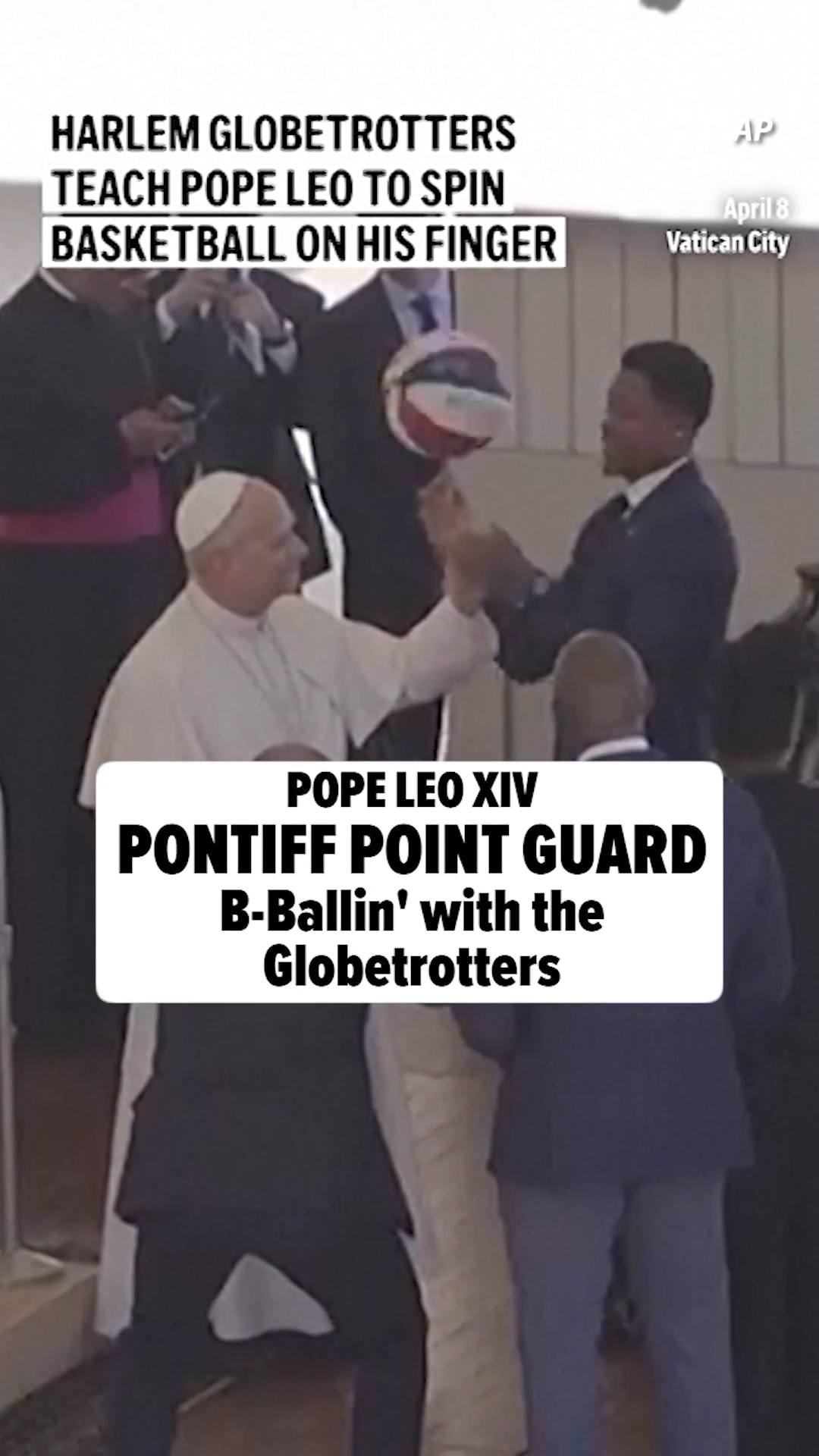 Pope Leo XIV remembers the good old days of his hometown Chicago Bulls and he's clearly got some skills with the rock. 🏀💨