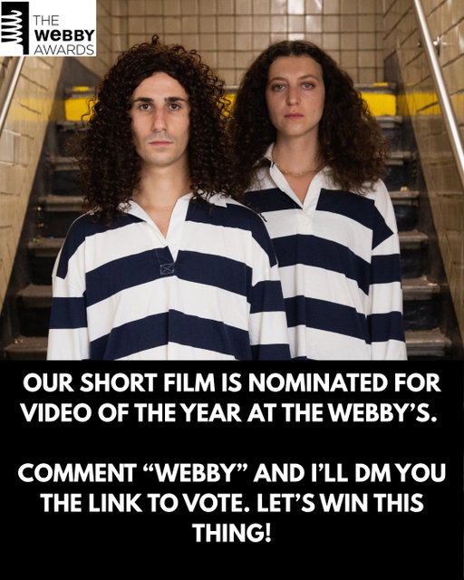 COMMENT “WEBBY” AND I’LL DM YOU THE LINK TO VOTE. WE’RE ONLY 3% OUT OF FIRST PLACE!