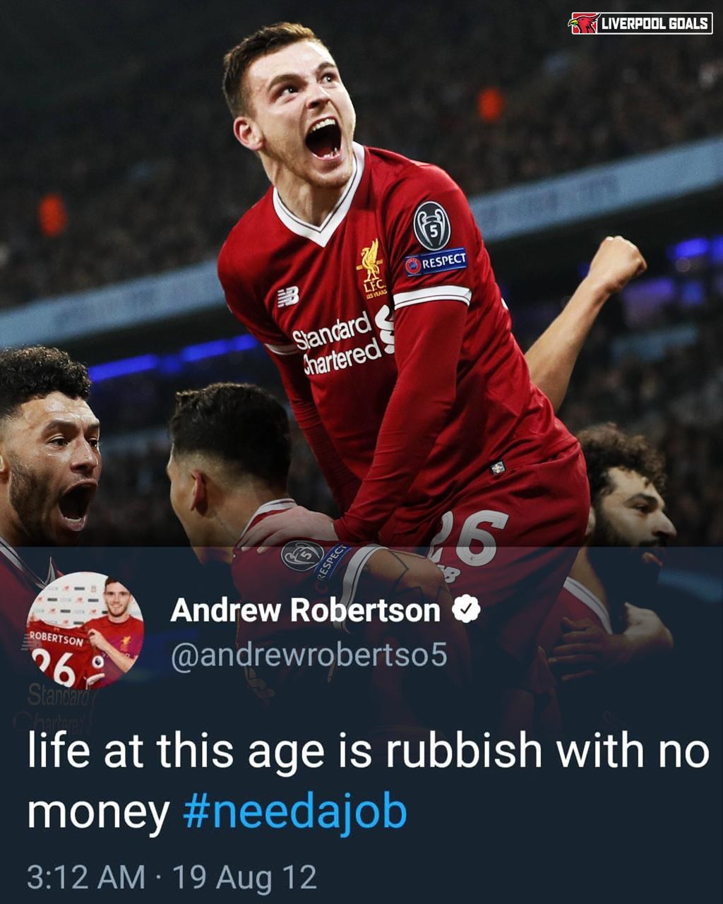 Never forget this tweet from an 18 year old Robbo 🥲

And his old Twitter bio that read: “I play football, avoid the sun and put crosses in. Made in Scotland, found in Liverpool.” 🥹

He then went on to become one of the best bargain signings in Premier League history joining for £8m from Hull 👏

Forever an all time Liverpool legend thank you for everything YNWA ❤️