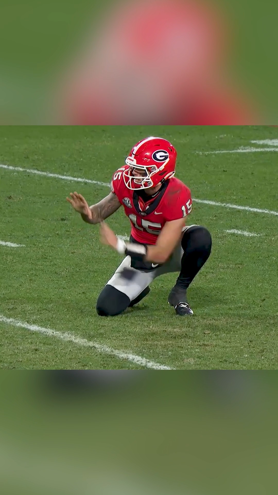 Carson Beck showed me a new handshake... I'm still getting the hang of it.