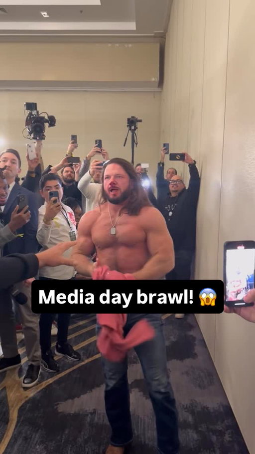 Throwback to when AJ Styles and LA Knight went AT IT at Mania 40 media day 🤯