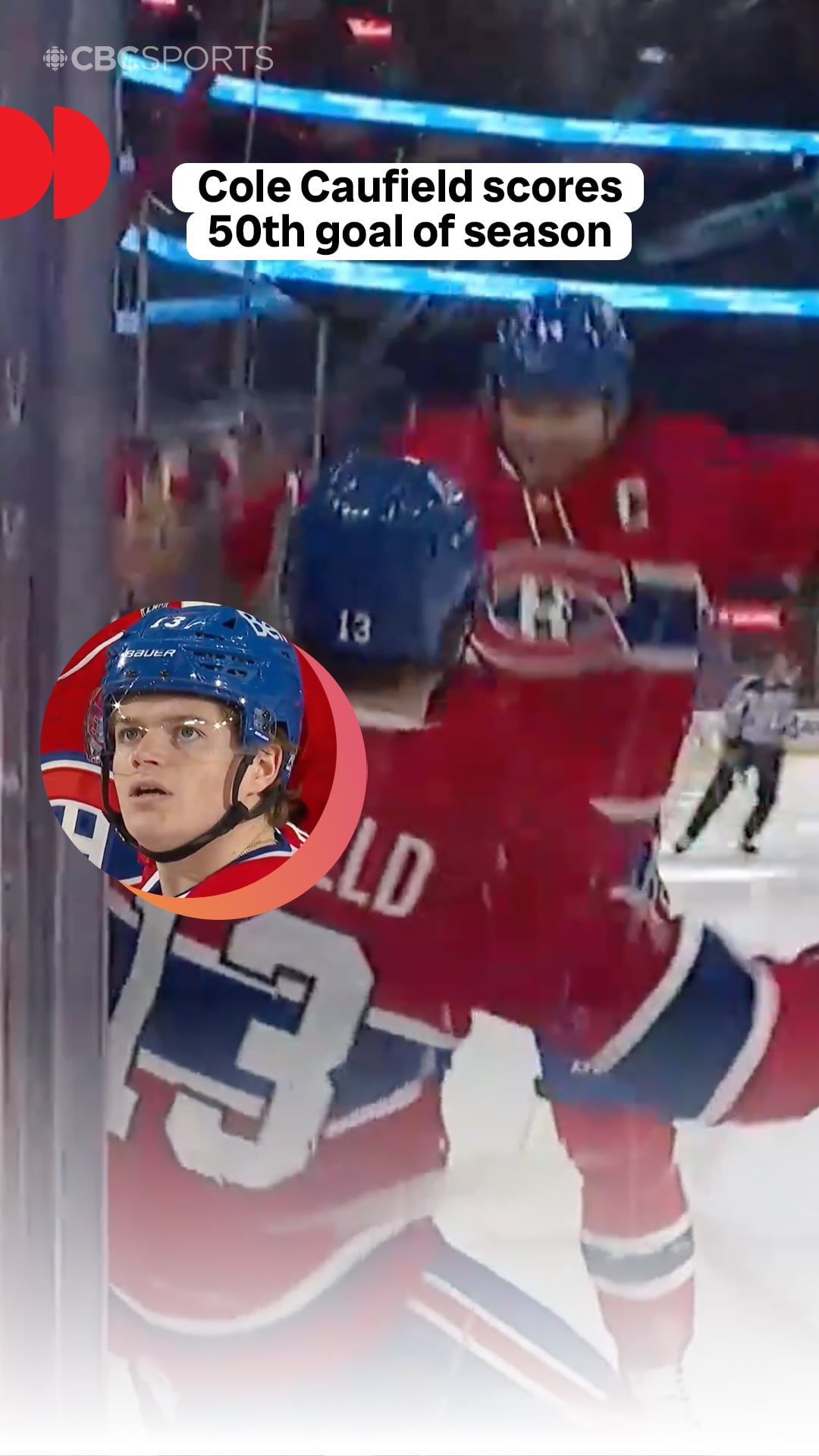 Cole Caufield scores his 50th goal of the season 🚨

🎥: @rds