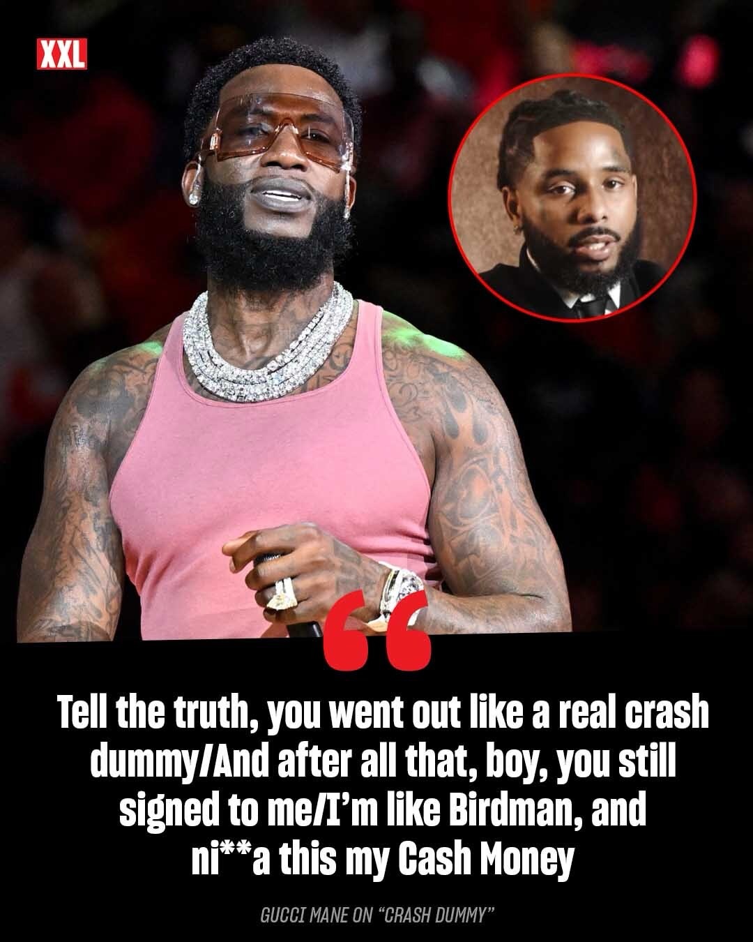 Gucci Mane addresses the alleged Pooh Shiesty robbery on the new track “Crash Dummy.”

“Tell the truth, you went out like a real crash dummy/And after all that, boy, you still signed to me/I’m like Birdman, and ni**a this my Cash Money”

“I thought it was a business meeting but it was a set up/I walk in the room, you can feel the pressure building/Ni**a dap me up, the whole time they plotting against me/I don’t take it personal, for me it’s only business”

“A ni**a set up the play, like Suge Knight did with Dre/But I ain’t Eazy-E, ni**a, and this ain’t back in the day”