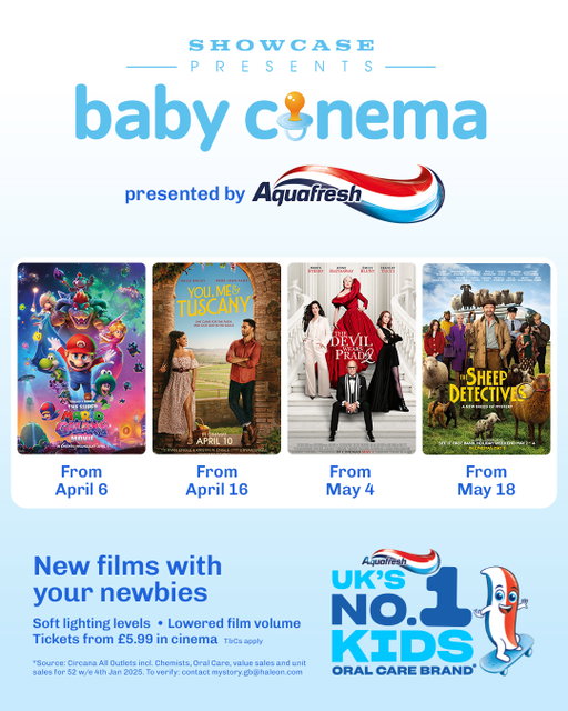 Big screen moments with your little ones👶 Our Baby Cinema screenings are proudly presented by @aquafreshuk , the UK’s No.1 kids' oral care brand*🦷
 
Join us every Monday and Thursday morning and catch the latest films in a relaxed, baby friendly setting, you can sit back, relax, and enjoy some well-deserved cinema time together.
 
Book now, link in bio.
 

*Source: Circana All Outlets incl. Chemists, Oral Care, value sales and unit sales for 52 w/e 4th Jan 2025. For verification, please contact mystory.gb@haleon.com