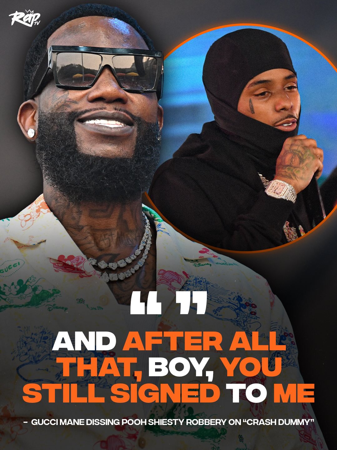 #GucciMane targeted Pooh Shiesty on his new song “CRASH DUMMY”‼️

Pooh Shiesty has been charged with robbing and kidnapping multiple people, including Gucci, in a Dallas recording studio, and Gucci dissed Shiesty in response 👀

What do y’all think about this⁉️