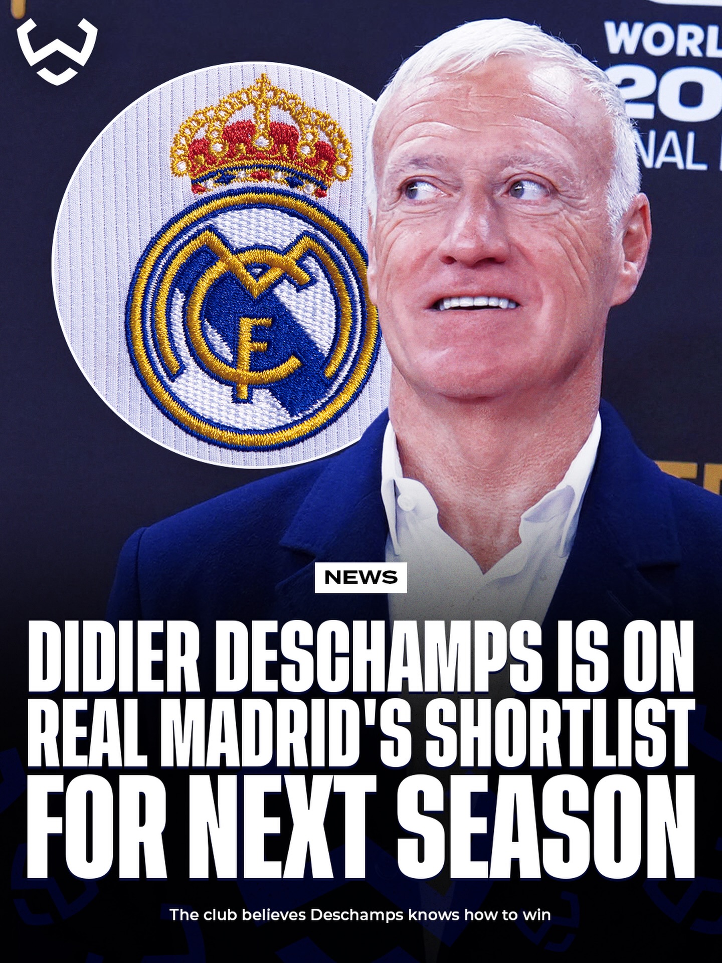 Didier Deschamps has emerged as a candidate for Real Madrid’s next manager 🇫🇷😳

He’s now on the club’s shortlist, with strong belief in his winning mentality and ability to handle pressure at the highest level.

With Deschamps set to step down as France boss after the World Cup, a new chapter could be on the horizon 👀

(Via @rmc_sport )