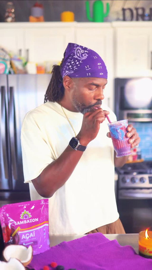 SAMBAZON Açaí Cotton Candy Smoothie @Sambazon #Sambazonpartner

I had fun making this drink with Blue vanilla coconut, acid berry, and raspberry flavor using natural ingredients and maple and banana as my sweetener. If you know me, I have been a fan of Acai for almost 10 years now. I love using Sambazon Unsweetened frozen Acai superfruit packs because I can control how much sugar I want to add if I even add any.
Check out the recipe below for this fun smoothie. PS you can make them individually if you don’t want to go through all the hassle. Peace and love to all!

Blue Vanilla Coconut Flavor 
Coconut meat from one small coconut
1 + 1/2 frozen bananas
1 tsp of vanilla
2 cups of ice
1 + 1/2 cups of coconut water
3 tsp of blue spirulina 
1 - 2 Tbsp of maple (optional)
Blend coconut meat by itself first and strain if you like it smoother.

Acai Berry Flavor
1 pack of UNSWEETENED FROZEN AÇAÍ SUPERFRUIT PACK SAMBAZON
2 tsp of butterfly pea powder
2 cups of dragon fruit
1 frozen banana
Juice from 1 lemon

Raspberry Flavor
2.5 cups of frozen raspberries
1/2 cup of frozen mango
1 frozen banana
1 Tbsp of maple
Water

Toppings
Crushed frozen dried raspberries 

Blend the ingredients for the blue vanilla coconut flavor and place it in the freezer until the other ingredients are ready. Then, blend the Açaí berry flavor ingredients and place them in the freezer as well. Finally, blend the raspberry flavor ingredients.

Pour the Açaí berry mixture first, followed by the raspberry mixture, and then the blue vanilla coconut mixture. Enjoy your smoothie!