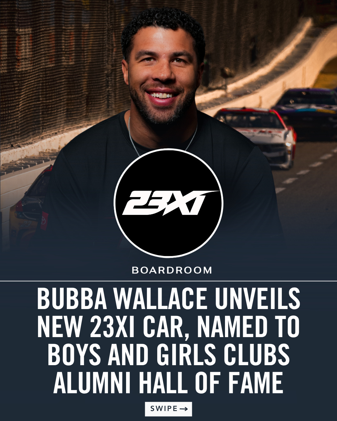 EXCLUSIVE: Bubba Wallace and 23XI Racing — co-founded by Michael Jordan and Denny Hamlin in 2020 with Wallace as its first driver — just unveiled a new car. It debuts April 19th, at the NASCAR Cup Series race in Kansas City, MO, which marks Bubba's 300th career start. ⁠
⁠
Off the track, Wallace will be inducted into the Boys & Girls Clubs of America Alumni Hall of Fame on April 30th in Charlotte, NC — an honor that hits different given the connection. Michael Jordan, his team owner, founded the James R. Jordan Boys & Girls Club in Chicago in 1994. ⁠
⁠
Now, Bubba is now a hall of famer in the same organization.