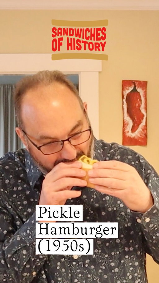 Ok, today’s sandwich, the Pickle Hamburger feature in a Canada Dry Ginger Ale ad from the 1950s is going set off more than a few conversations today. Not the least of which is the hot dog bun involved. Lol

Snag some Sandwiches of History hoodies, t-shirts, beanies, and more! 
https://www.sandwichesofhistory.com/merch
—————————————————————
Sign up for my weekly recap email!
https://sandwiches-of-history.ghost.io/
—————————————————————
Buy your copy of Sandwiches of History: The Cookbook!
https://geni.us/SandwichesofHistory
—————————————————————

#PickleHamburger #1950s #sandwichgram #oddsandwiches #sandwichesofhistory historicsandwiches  oldsandwiches oldrecipes sandwichesofinstagram CanadaDry