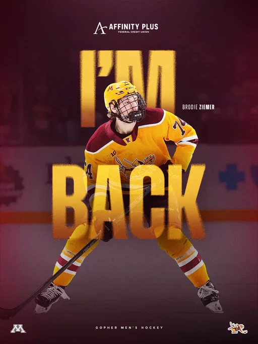 🏒〽️Unfinished business in Maroon & Gold〽️🏒

Brodie Ziemer is back with @gophermhockey for the 2026-27 season💣🧨

@affinity_plus - Proud sponsor of Gopher Athletics