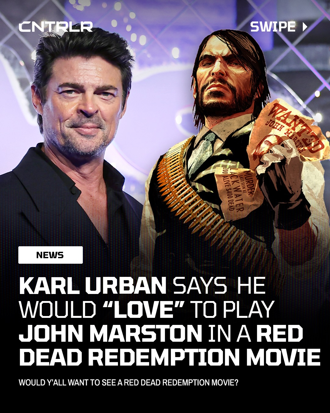 Karl Urban (The Boys, Mortal Kombat II + more) revealed in a recent interview with Square Mile that he would “love” to play the character of John Marston in a Red Dead Redemption movie‼️👀

While there are currently no known plans for a Red Dead movie, it seems like Rockstar would have some major stars lining up to be in it. Alongside Urban, Jack Black has also said previously he would want to be apart of a film adaptation of the franchise.

Do y’all want a Red Dead Redemption movie⁉️🤠