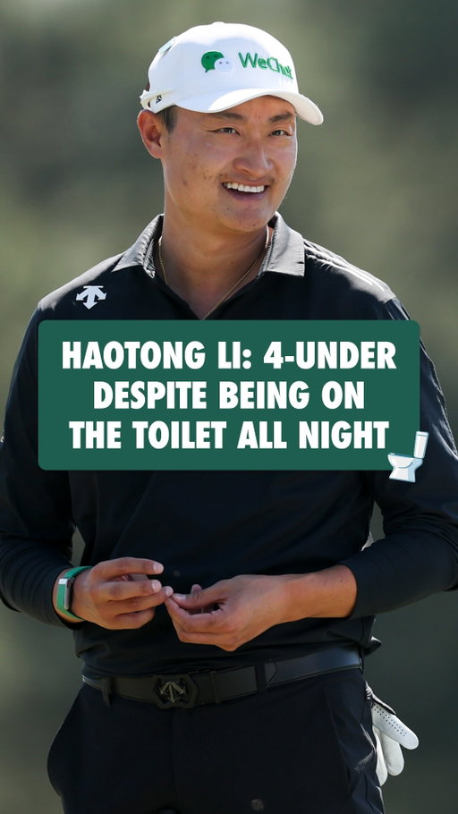 Haotong Li spent all night on the toilet but battled Friday at Augusta National. 🤣 He’s currently 4-under, T5 at the Masters heading into the weekend.