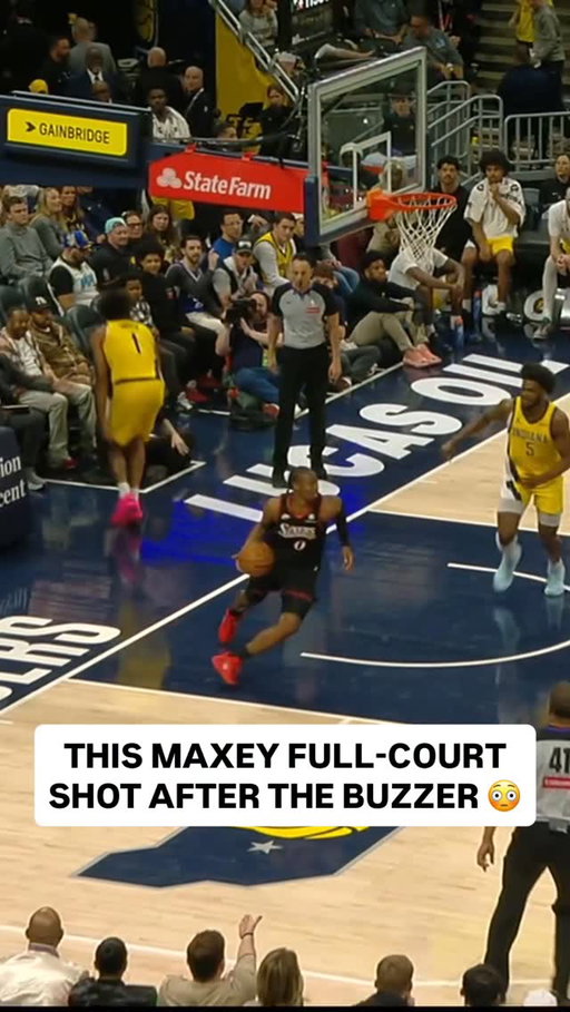 Imagine if this would’ve counted 😱 @tyresemaxey drills an UNBELIEVABLE full-court heave! PHI/IND on NBA League Pass • <link in bio>