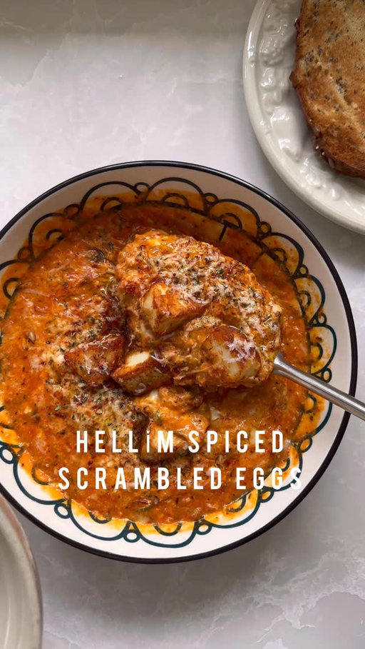 Weekend breakfast sorted. Hellim Spiced Scrambled Eggs 🧅🌶️🍅🍳🌿 this popped up on my memories yesterday, and it’s my “oh so simple”, yet oh incredibly delicious and creamy @melizcooks twist on “menemen” from Meliz’s Kitchen, and you can find the full recipe on the @jamieoliver website and currently showing on @netflixuk , link in my bio 

6 large free-range eggs
4 large ripe tomatoes
200g hellim (halloumi cheese)
3 tablespoons olive oil
1 large onion, peeled and very finely chopped
2 large Turkish green peppers, such as carliston / charleston, or 150g padron peppers, thinly sliced into rounds
¼ teaspoon sea salt flakes
1 tablespoon Turkish sweet red pepper paste (tatlı biber salçası)
¼ teaspoon dried mint (reserve a little for garnish)
½ teaspoon coarse black pepper (reserve a little for garnish)
optional: pul biber, for garnish
optional: extra virgin olive oil
1 large lemon, cut into 4 wedges fresh parsley, for garnish

#menemen #hellim #halloumi #eggs #breakfast